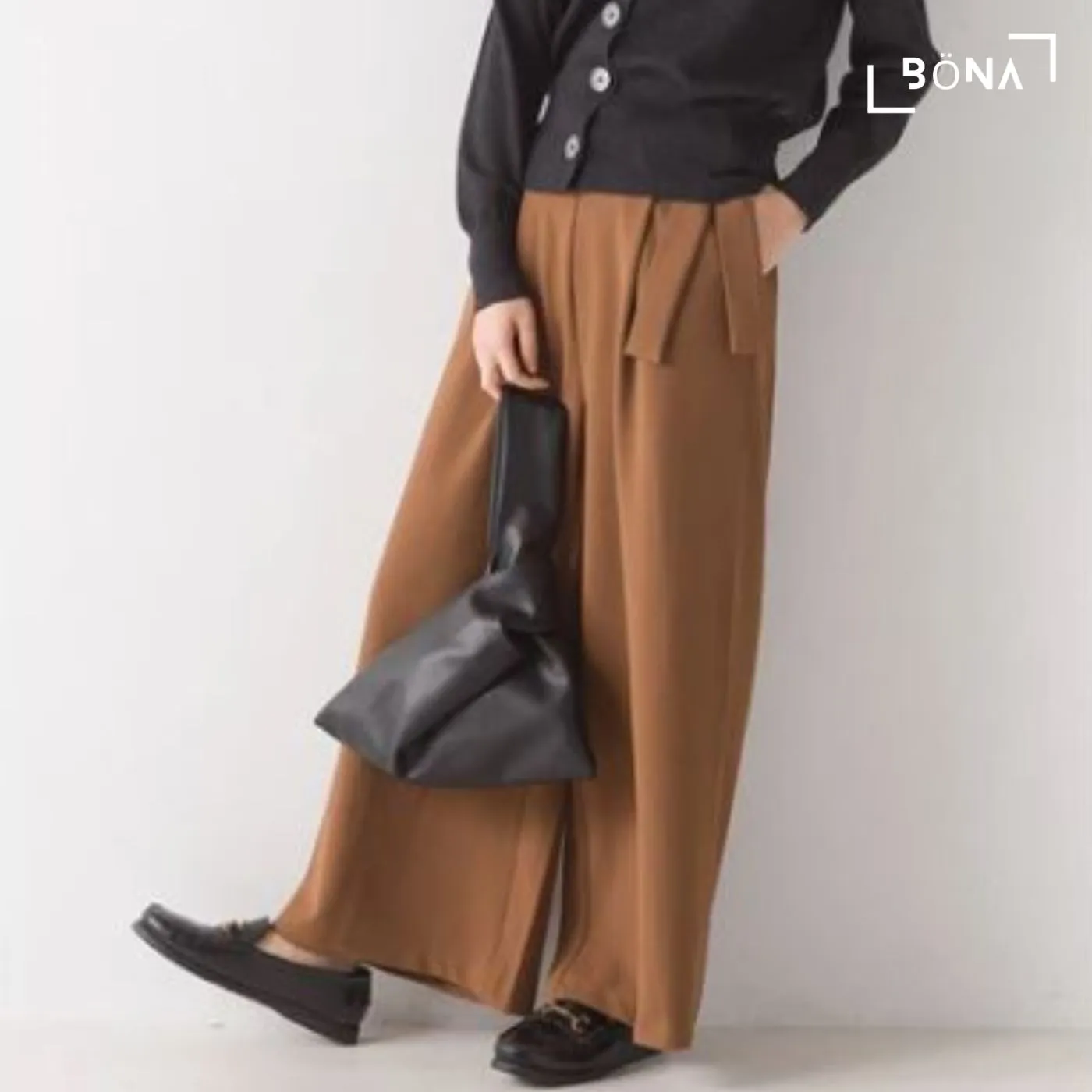 剪裁斜紋褶寬褲 Cut Twill Tuck Wide Pants