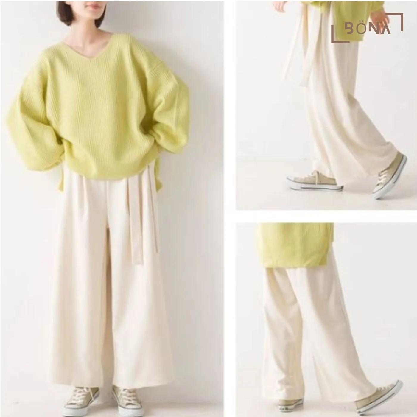 剪裁斜紋褶寬褲 Cut Twill Tuck Wide Pants