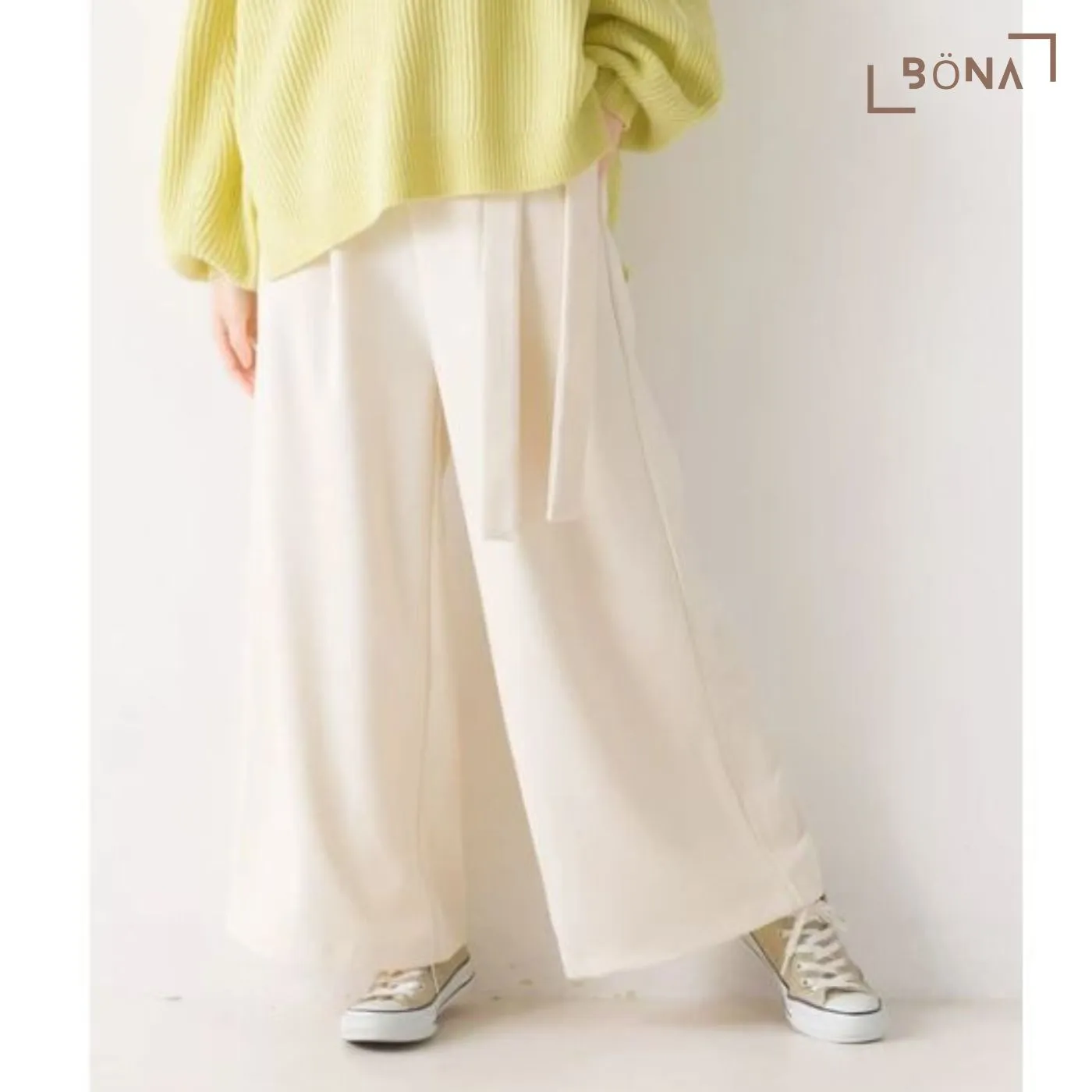 剪裁斜紋褶寬褲 Cut Twill Tuck Wide Pants
