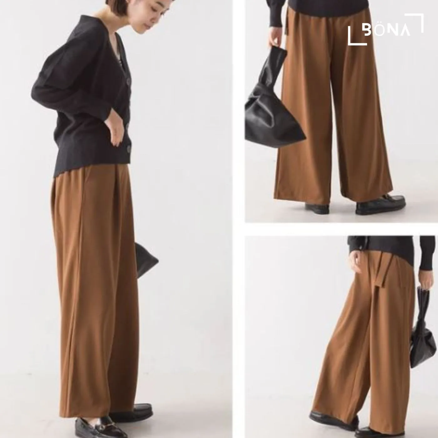 剪裁斜紋褶寬褲 Cut Twill Tuck Wide Pants