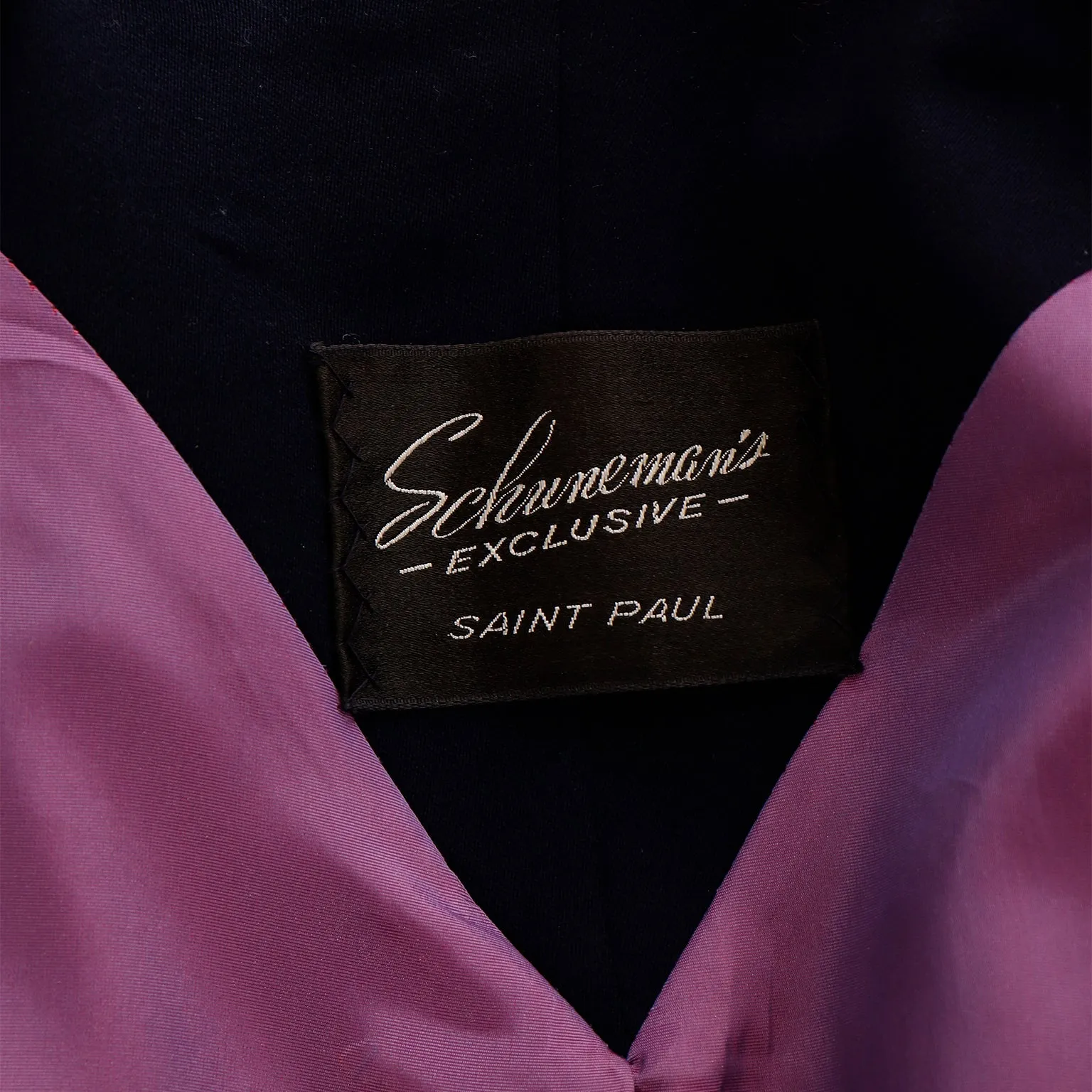 1950s Schunemans St. Paul Navy Blue Swing Coat With Bell Sleeves