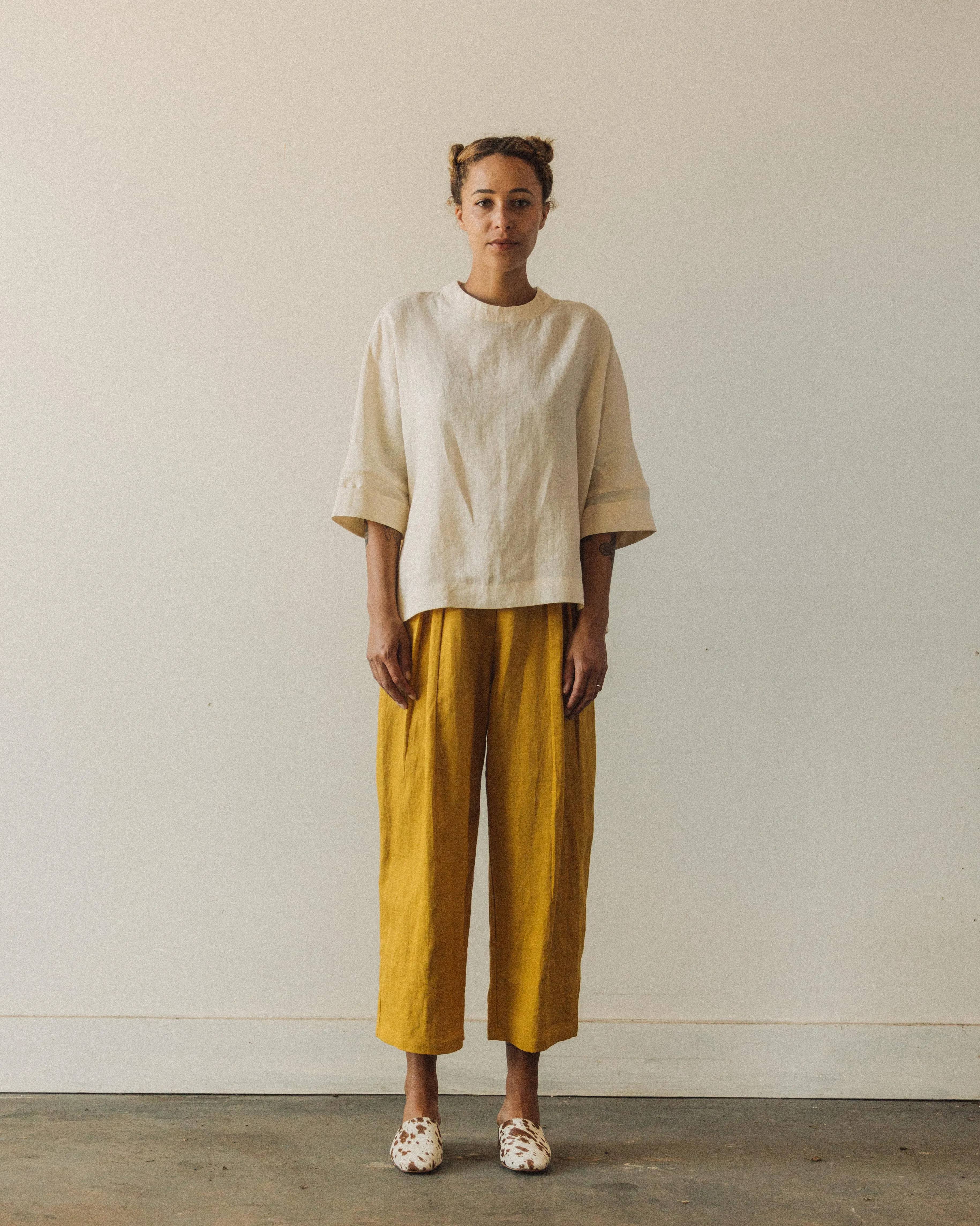 7115 Relaxed Square Top, Off-White