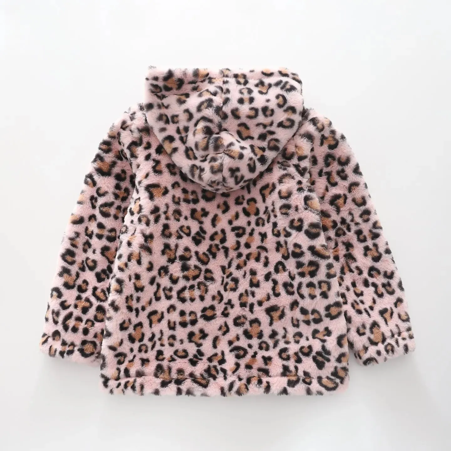Animal Print Faux Fur Hooded Jacket