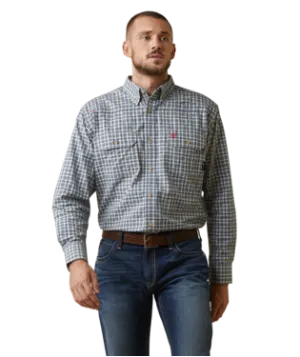 Ariat Mens FR Plaid Featherlight Work Long Sleeve Shirt Style 10043545