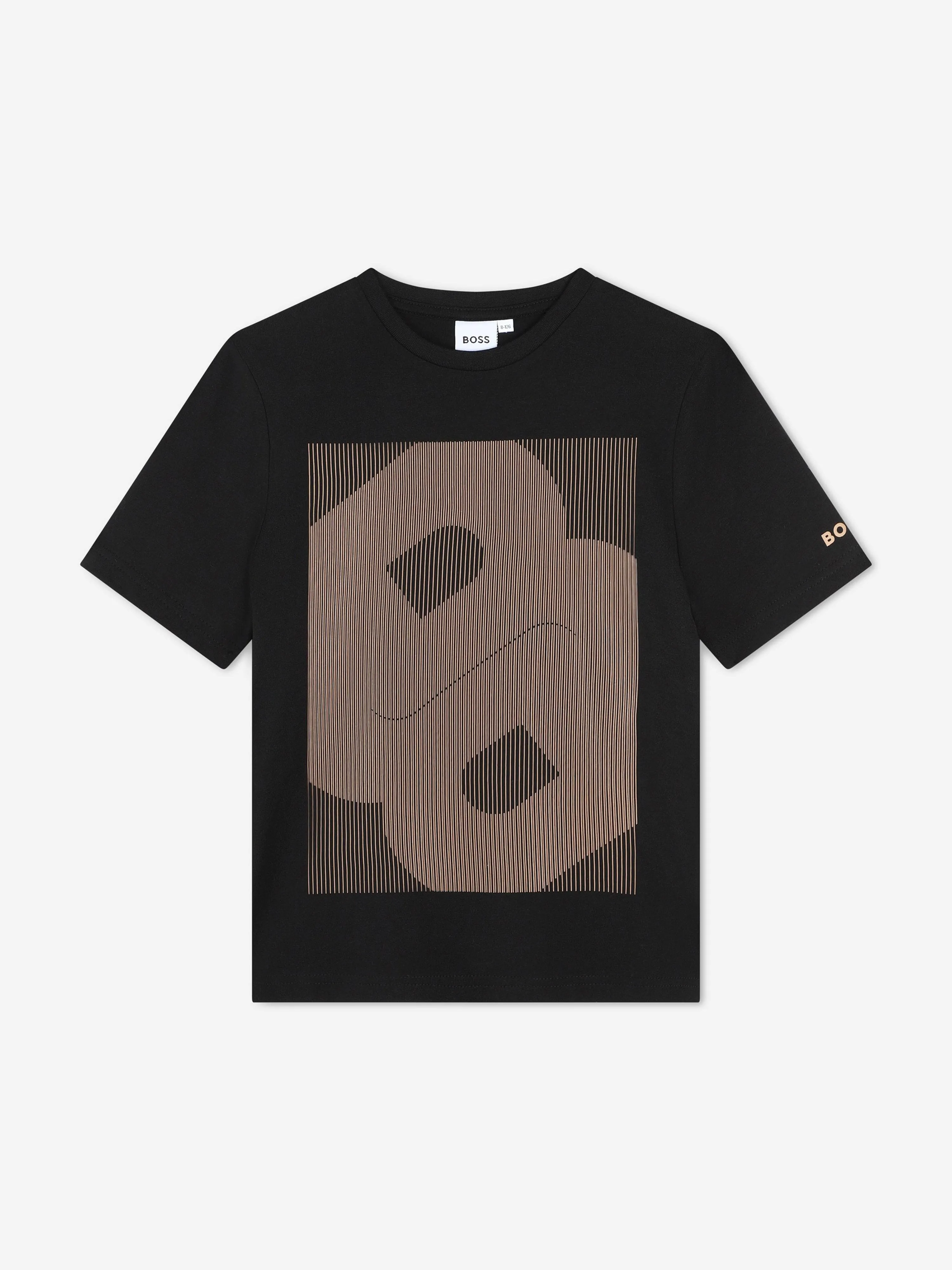 BOSS Boys Double B Logo T-Shirt in Black
