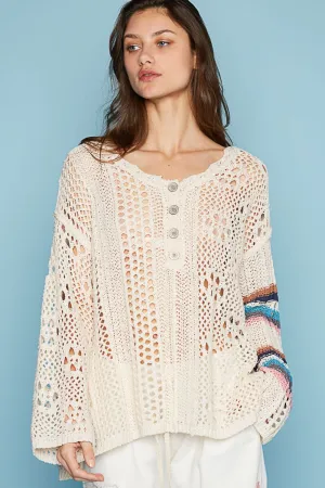 Colleen - Striped Long Sleeve Knit Cover Up - Exclusively Online