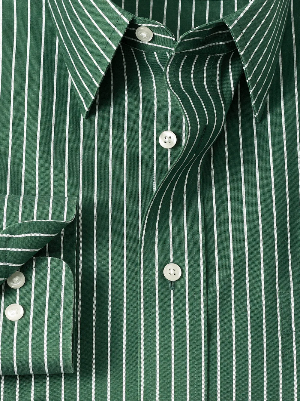 Comfort Stretch Non-Iron Stripe Dress Shirt - Green