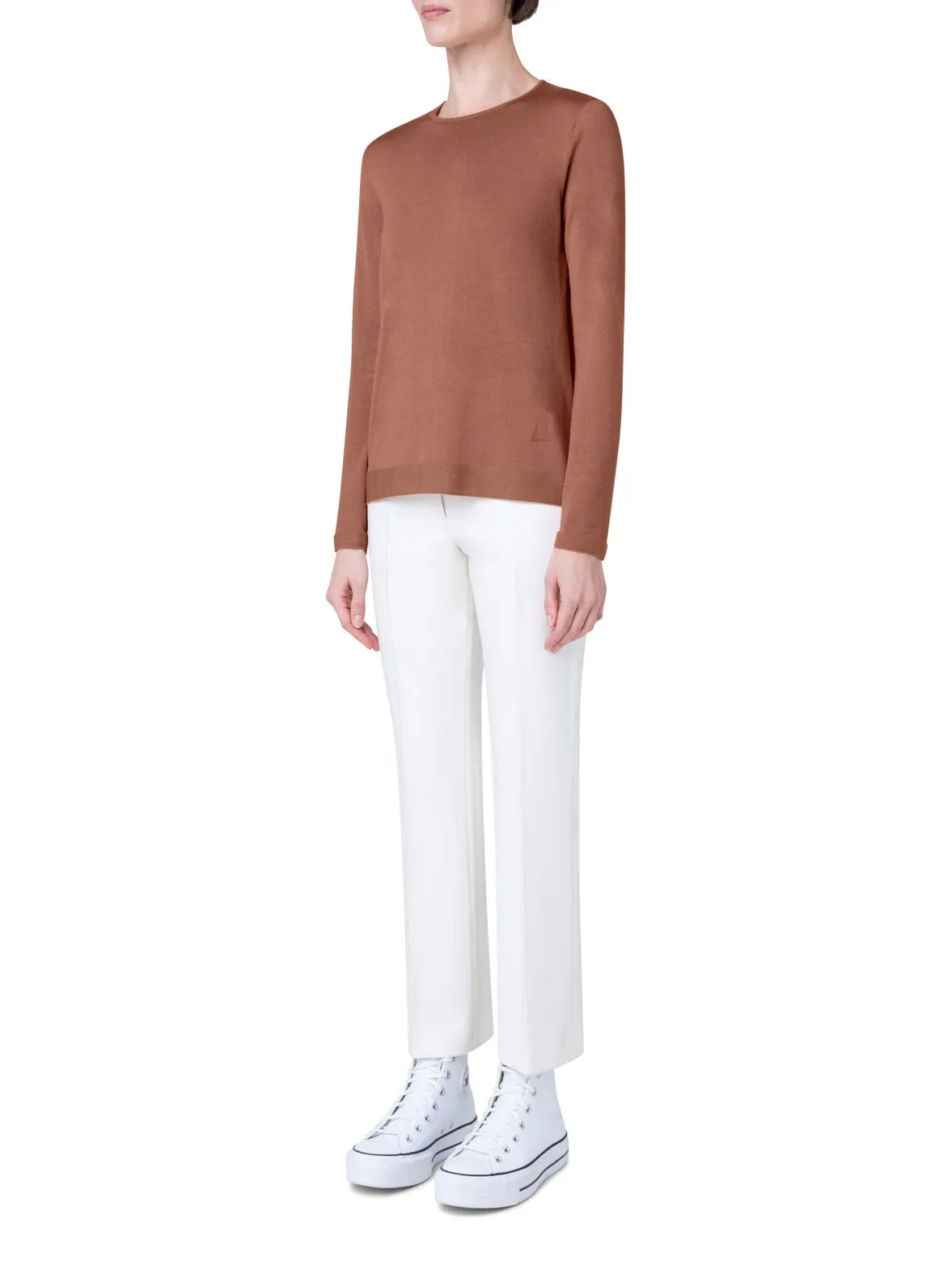 Crew Neck Cashmere Silk Sweater