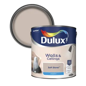 Dulux Matt Emulsion Paint For Walls And Ceilings - Soft Stone 2.5L