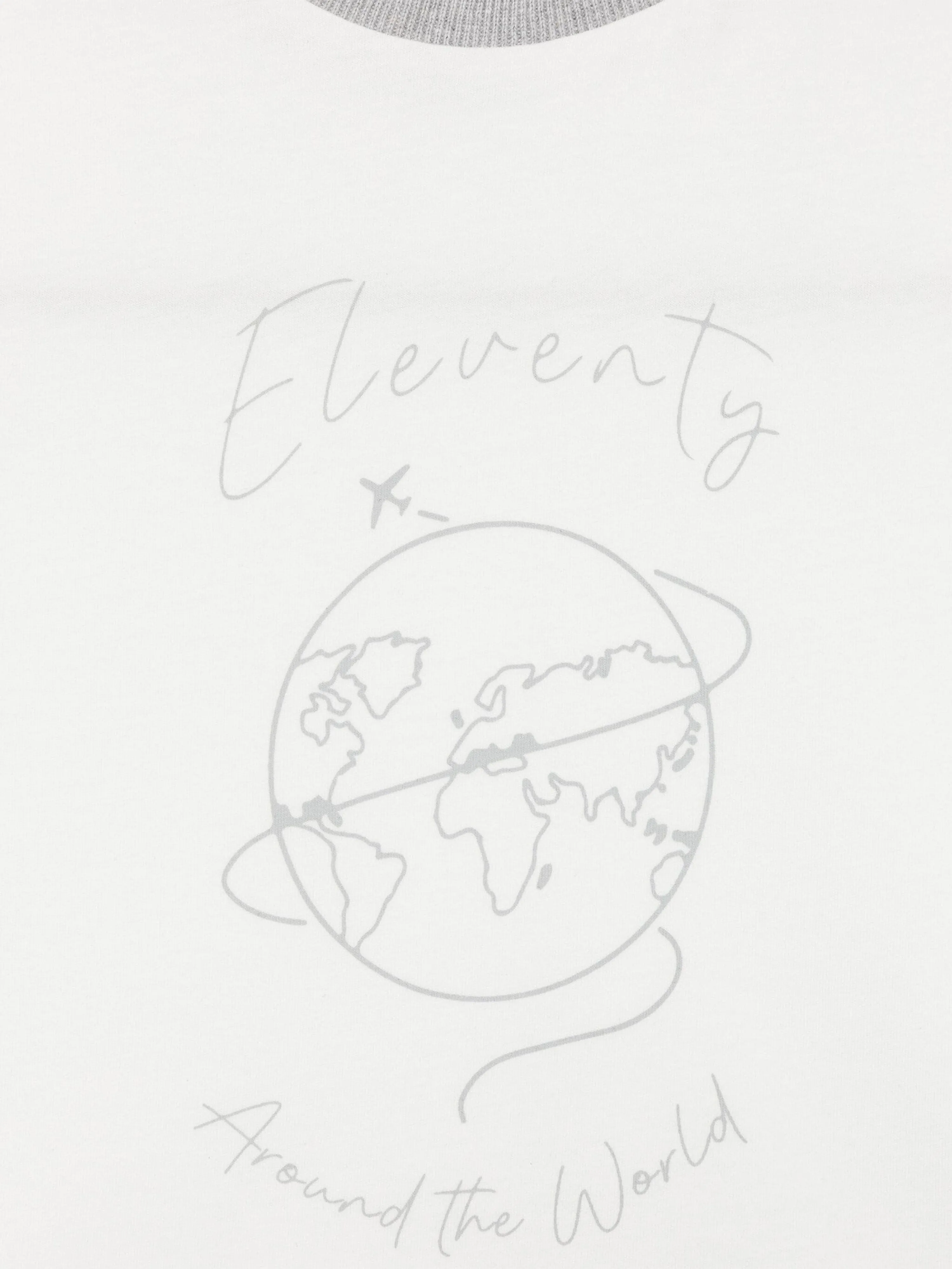 Eleventy Boys Around The World T-Shirt in Ivory