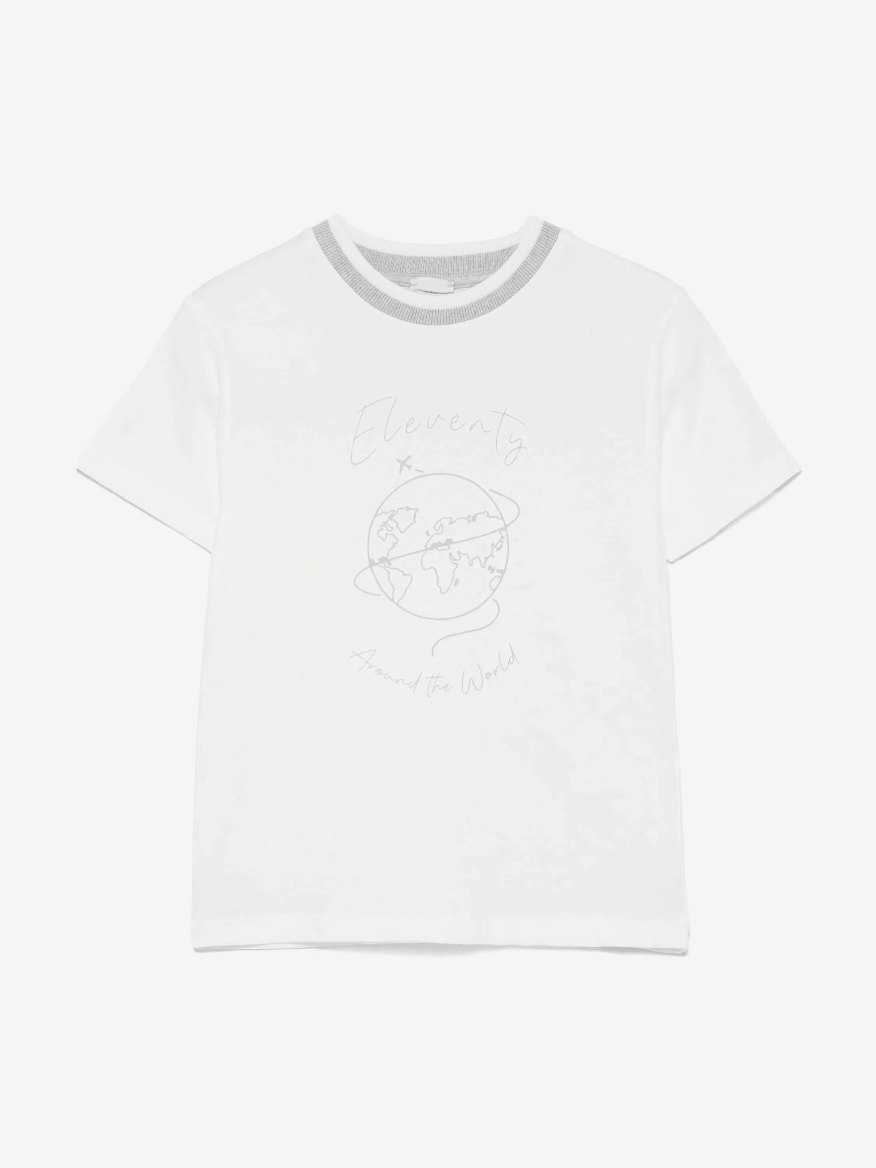 Eleventy Boys Around The World T-Shirt in Ivory