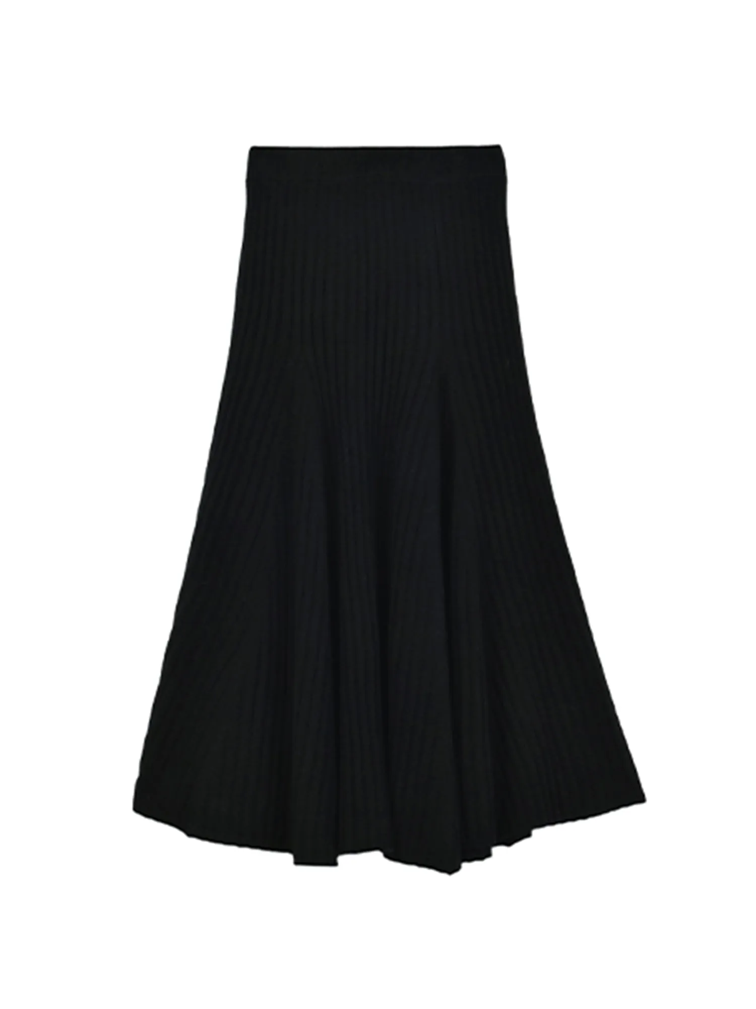 Flared Rib Skirt_Black