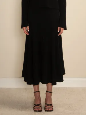 Flared Rib Skirt_Black