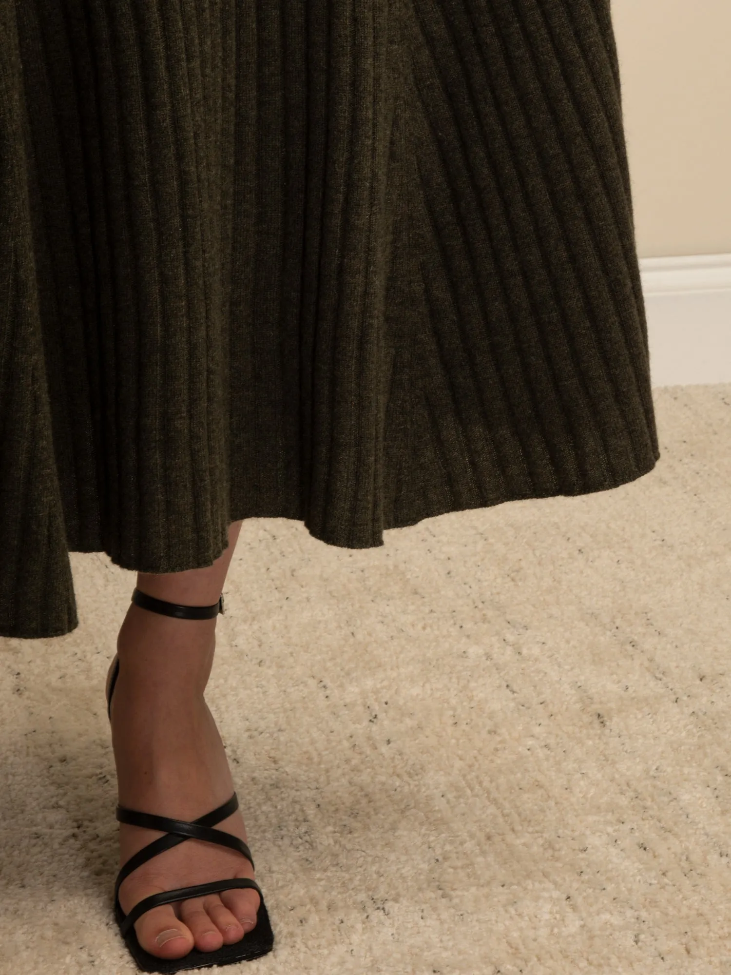 Flared Rib Skirt_Military