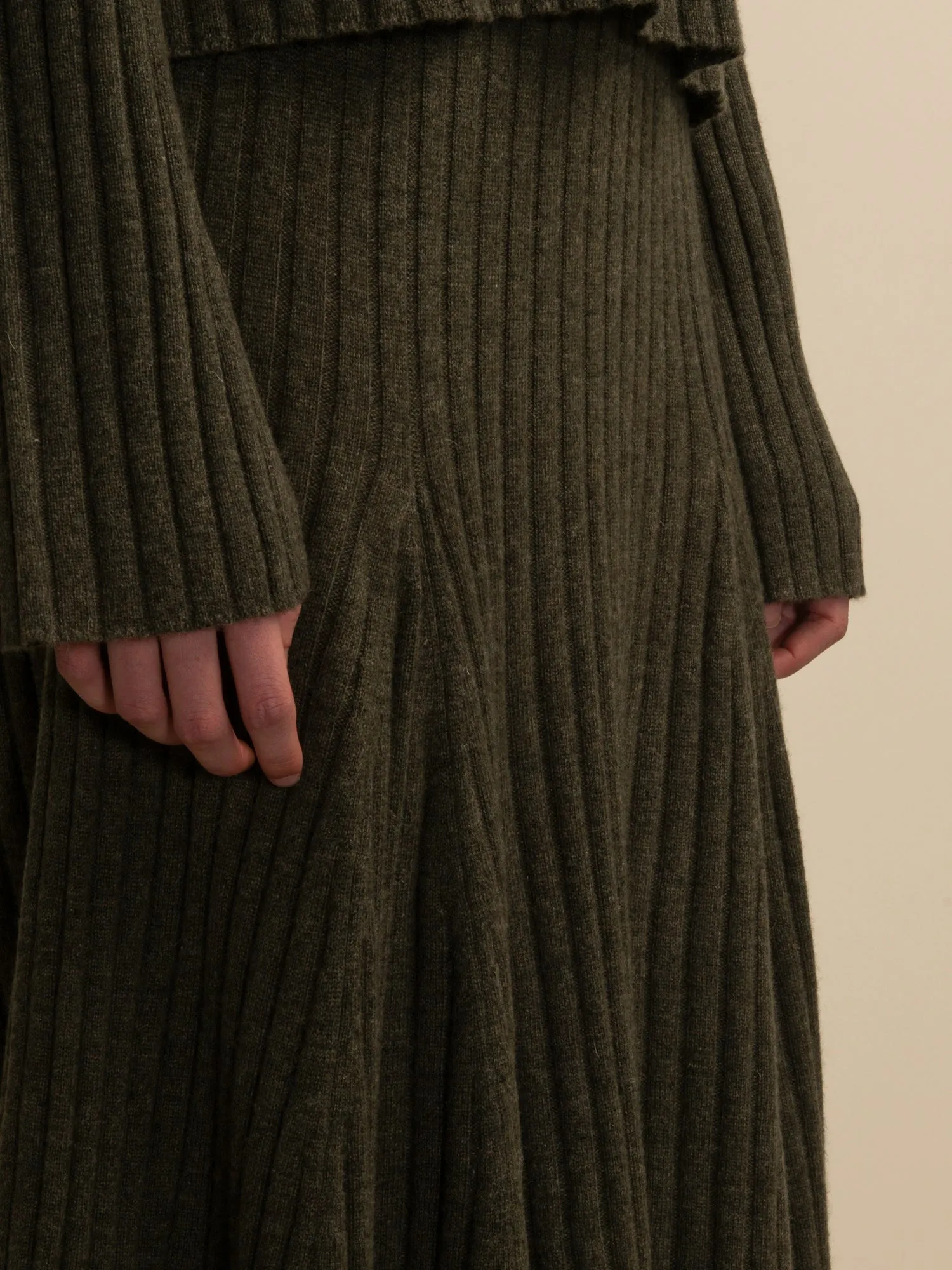 Flared Rib Skirt_Military