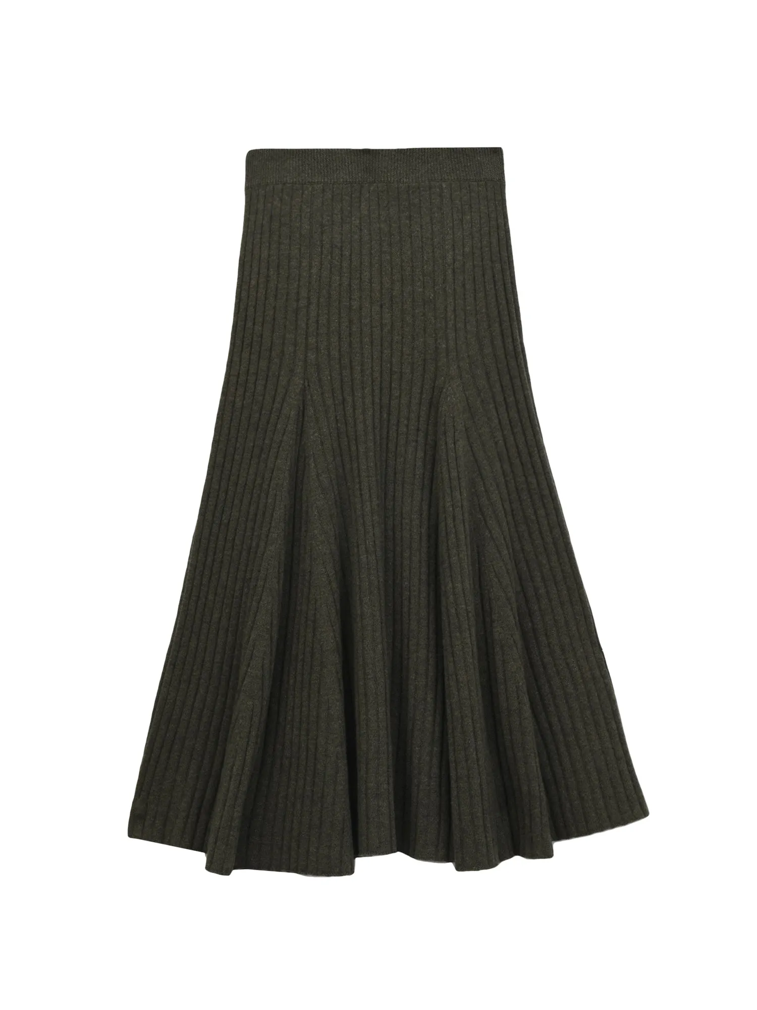 Flared Rib Skirt_Military