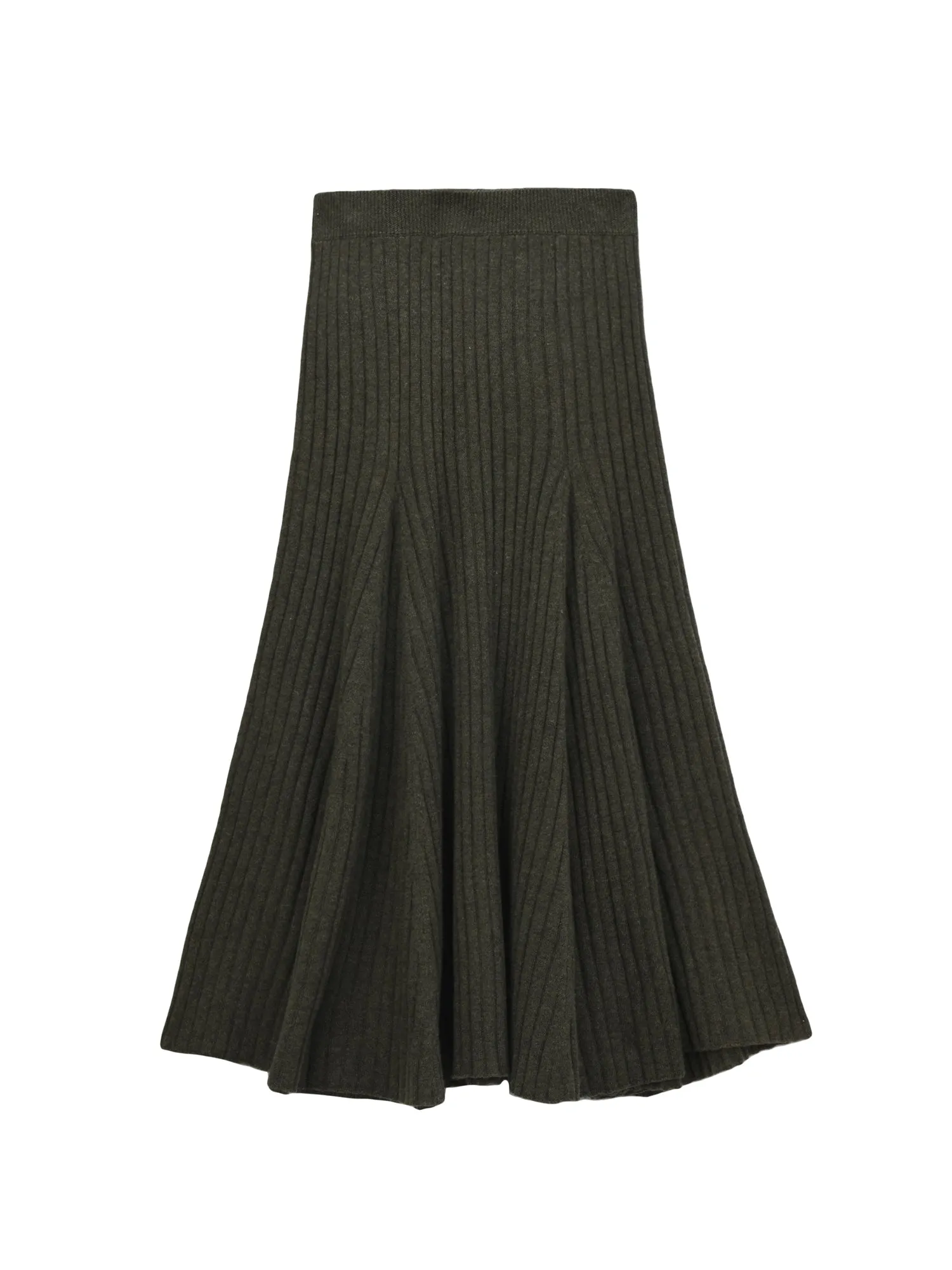 Flared Rib Skirt_Military