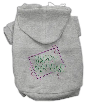 Happy New Year Rhinestone Hoodies Grey Xl (16)