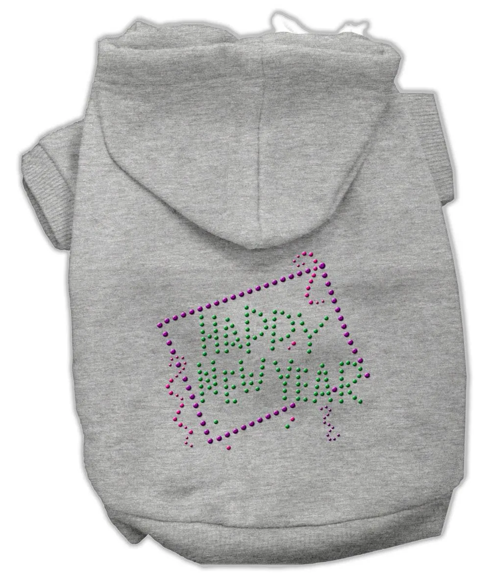 Happy New Year Rhinestone Hoodies Grey Xl (16)
