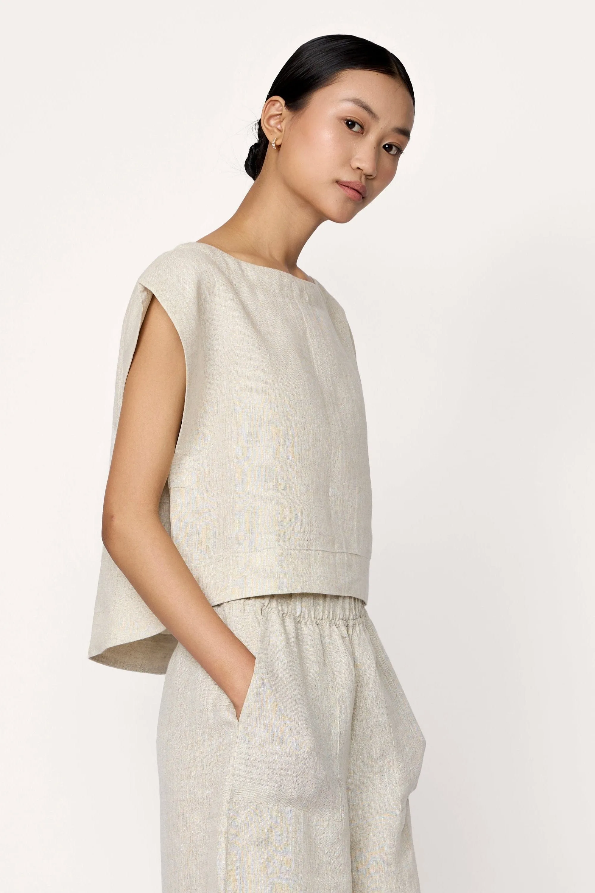 Hi-Low Top - Natural Linen