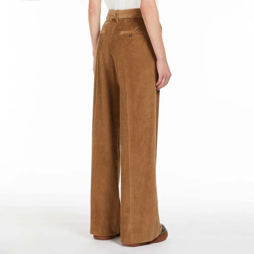 High-Waist Wide-Leg Corduroy Trousers