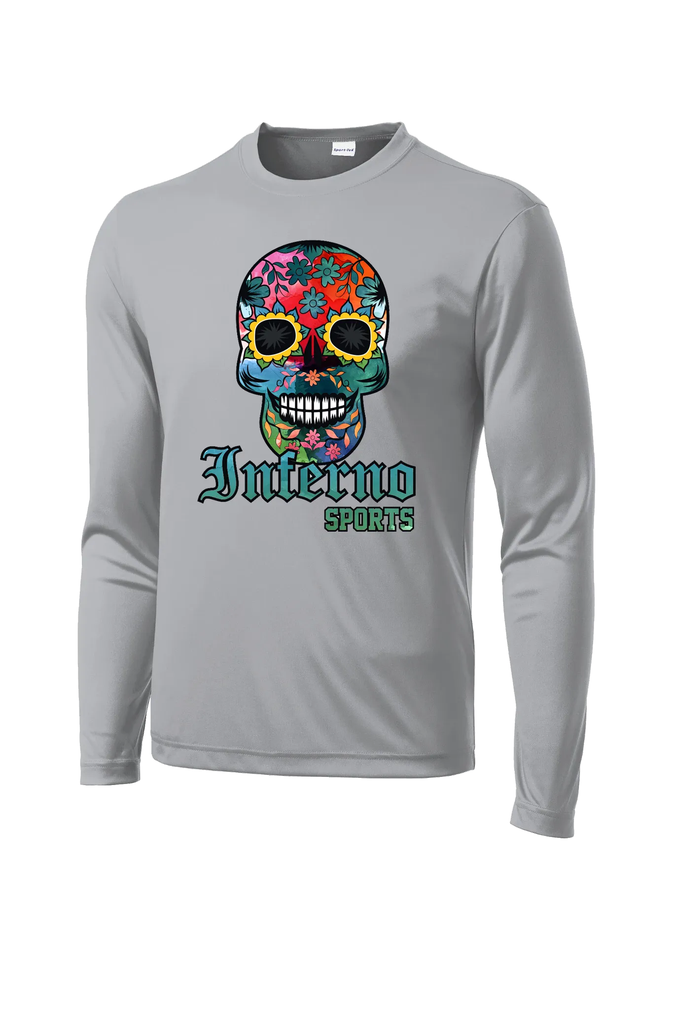 Inferno Sports Filled Watercolor Sugar Skull Longsleeve