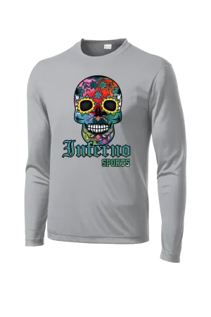 Inferno Sports Filled Watercolor Sugar Skull Longsleeve