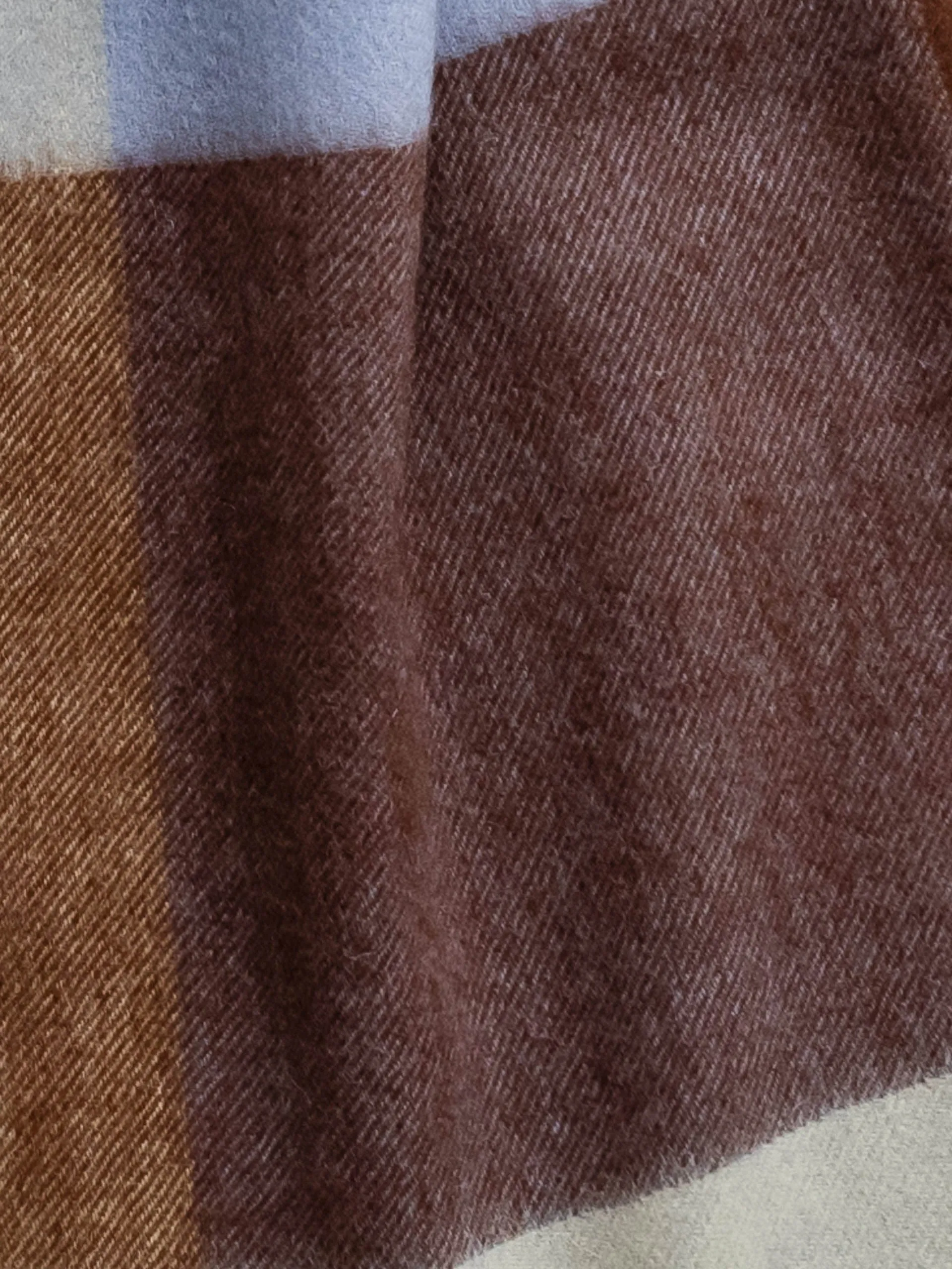 Lambswool oversized scarf in lilac edge check