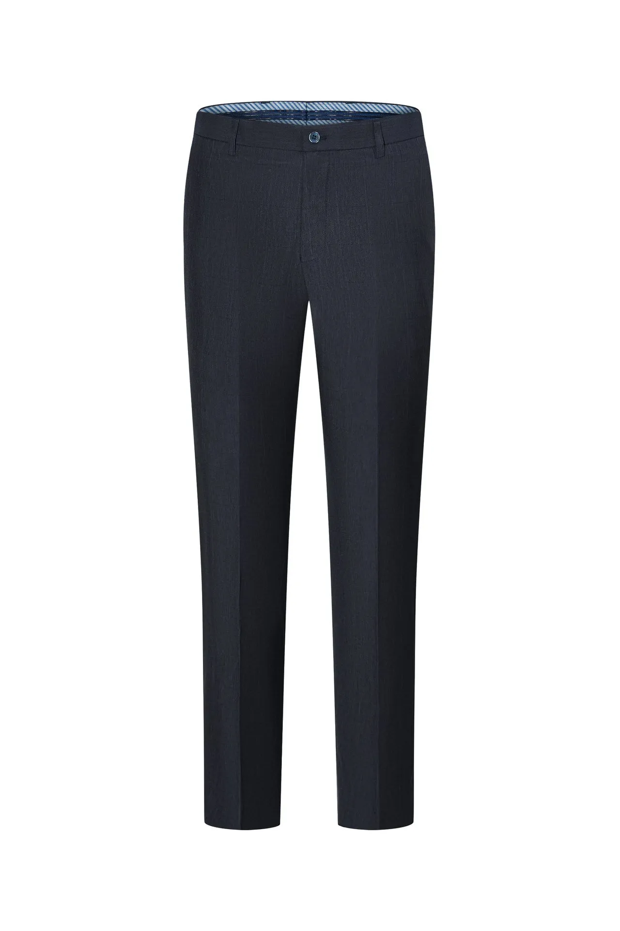Lightweight Polyester Check Suit Pants  in Regular Fit
