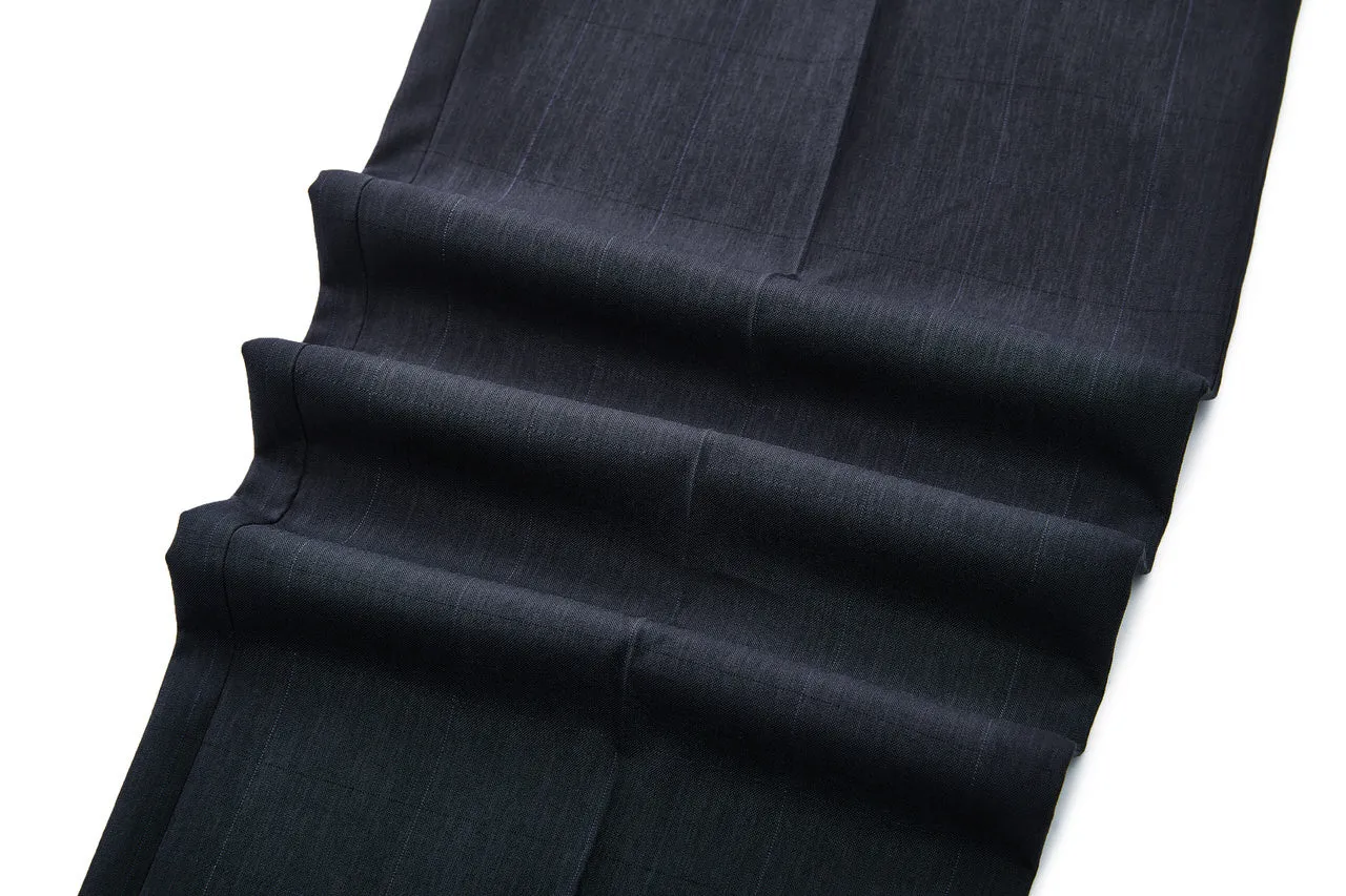 Lightweight Polyester Check Suit Pants  in Regular Fit