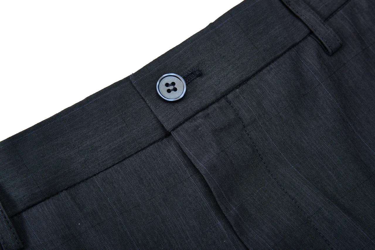 Lightweight Polyester Check Suit Pants  in Regular Fit
