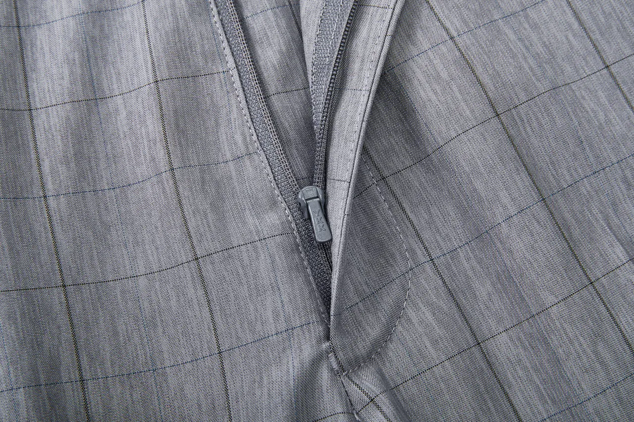 Lightweight Polyester Check Suit Pants  in Regular Fit