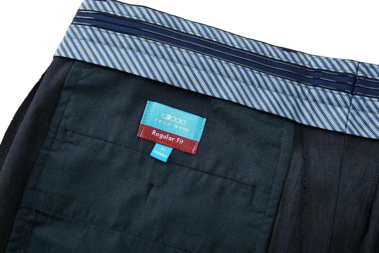 Lightweight Polyester Check Suit Pants  in Regular Fit