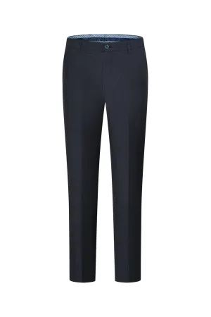 Lightweight Polyester Check Suit Pants  in Regular Fit