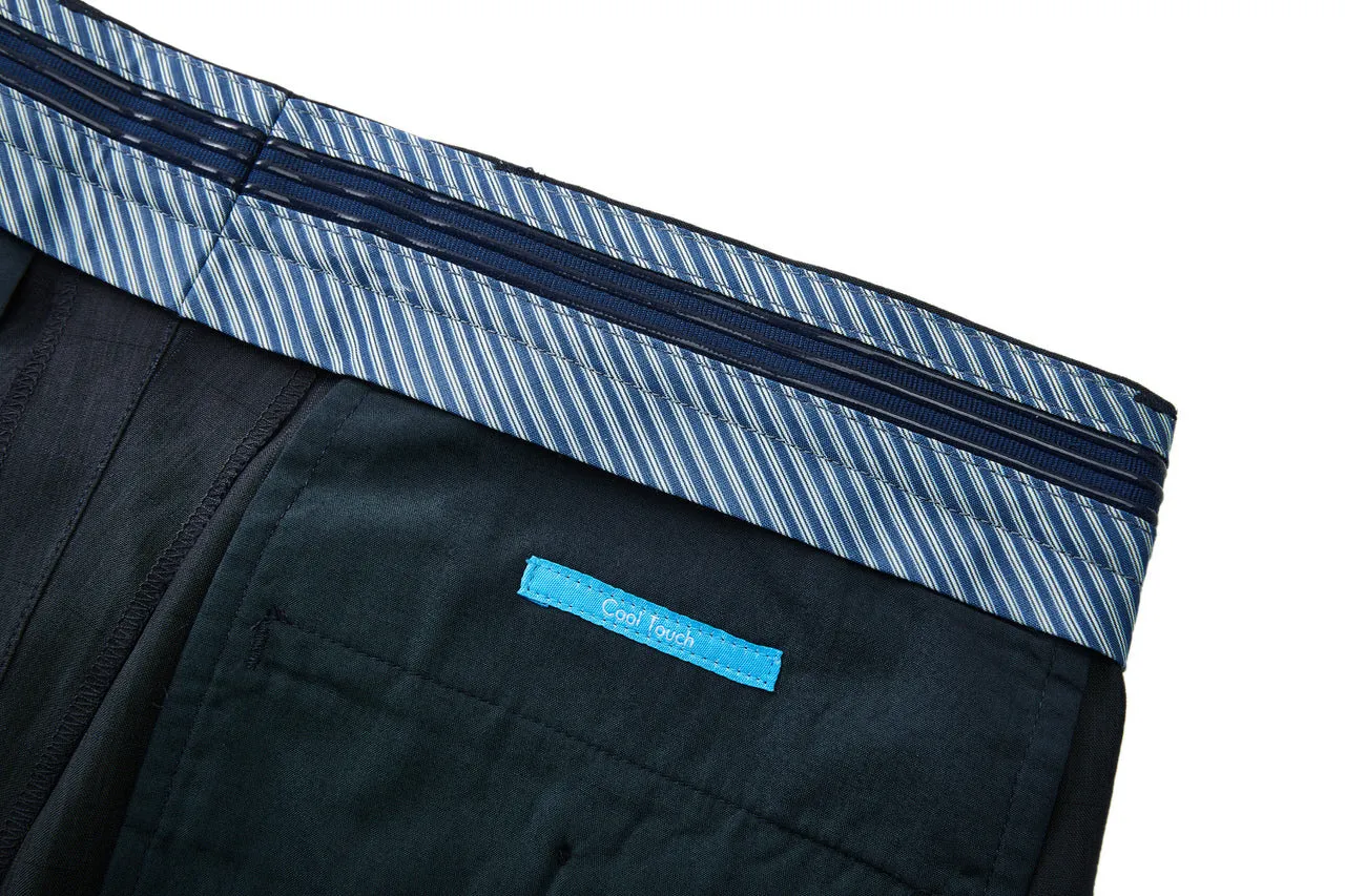 Lightweight Polyester Check Suit Pants  in Regular Fit