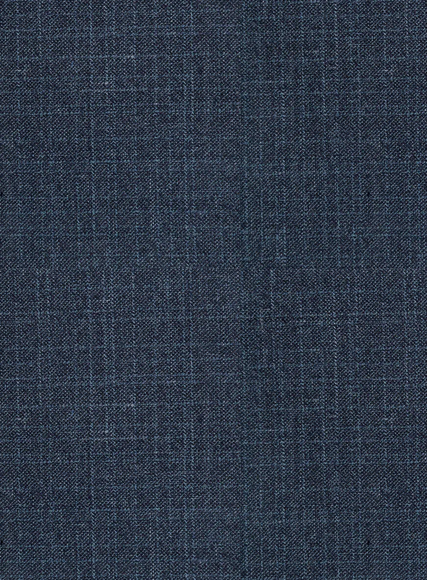 London Loom Dark Blue Eufemia Wool Silk Linen Pants