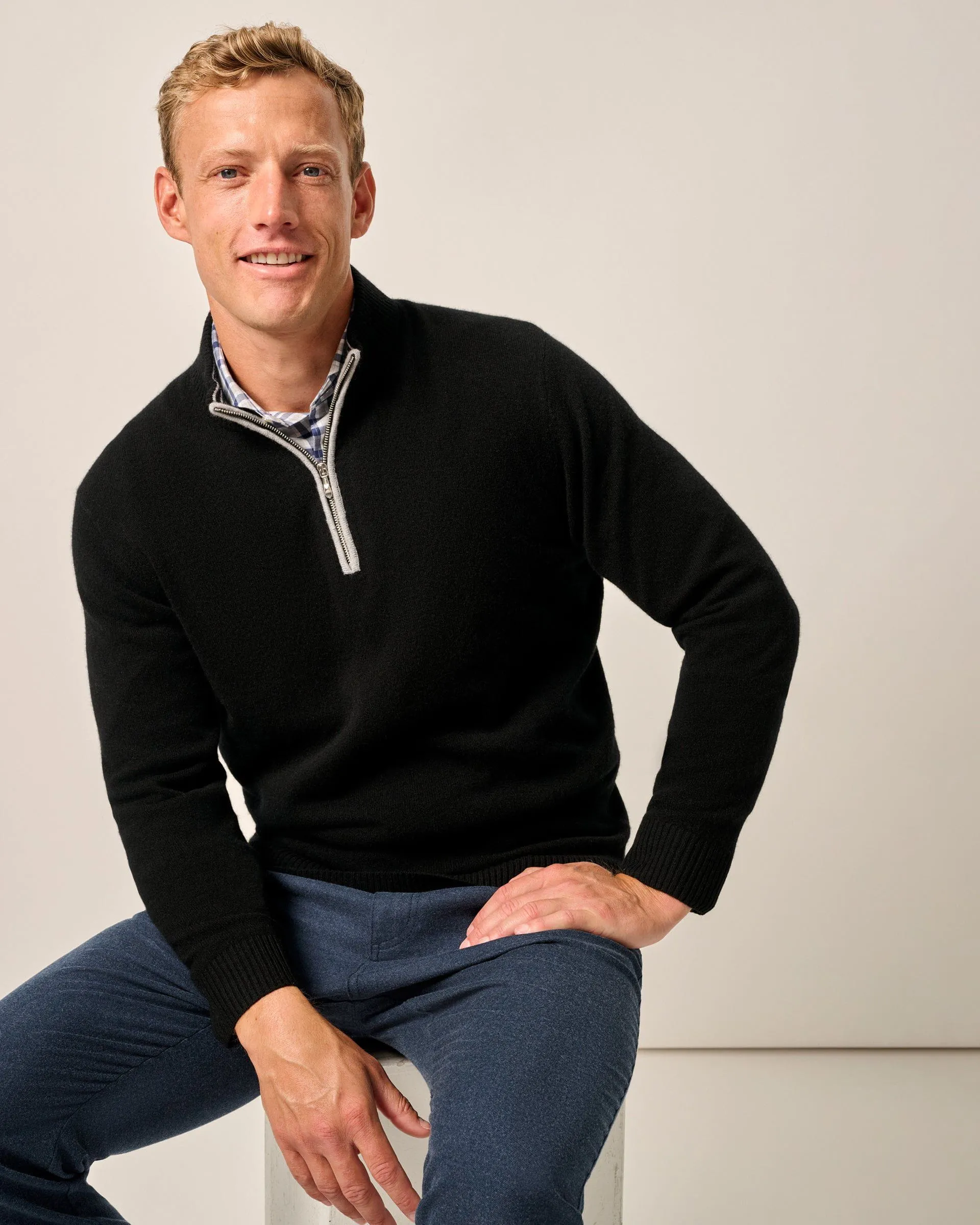 Mayfair Cashmere Quarter Zip Sweater