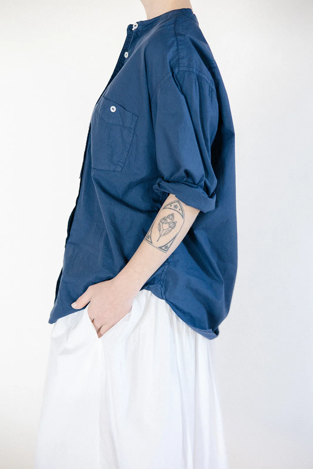 Metta - Italy Collarless Shirt - Cotton Poplin