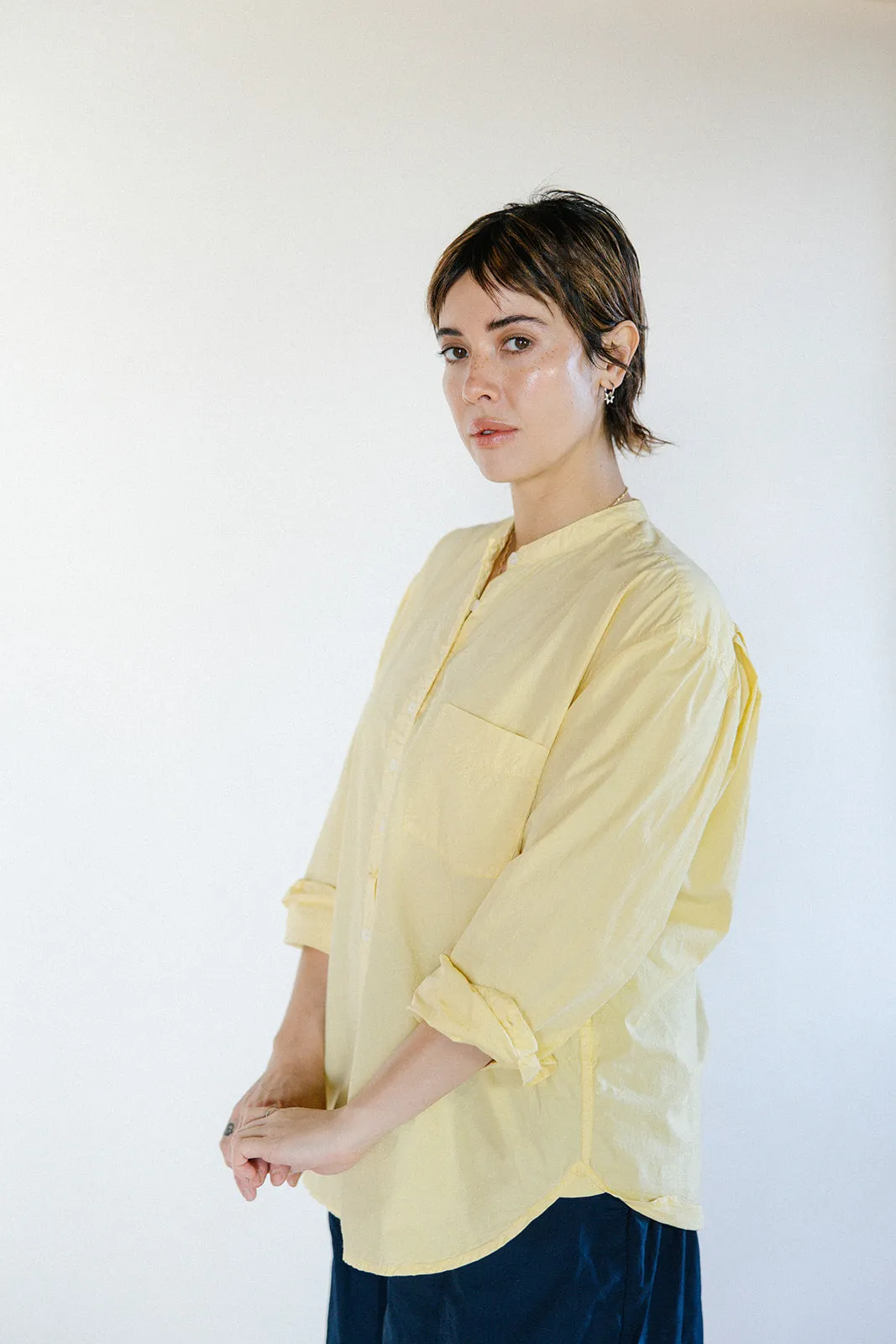Metta - Italy Collarless Shirt - Cotton Poplin