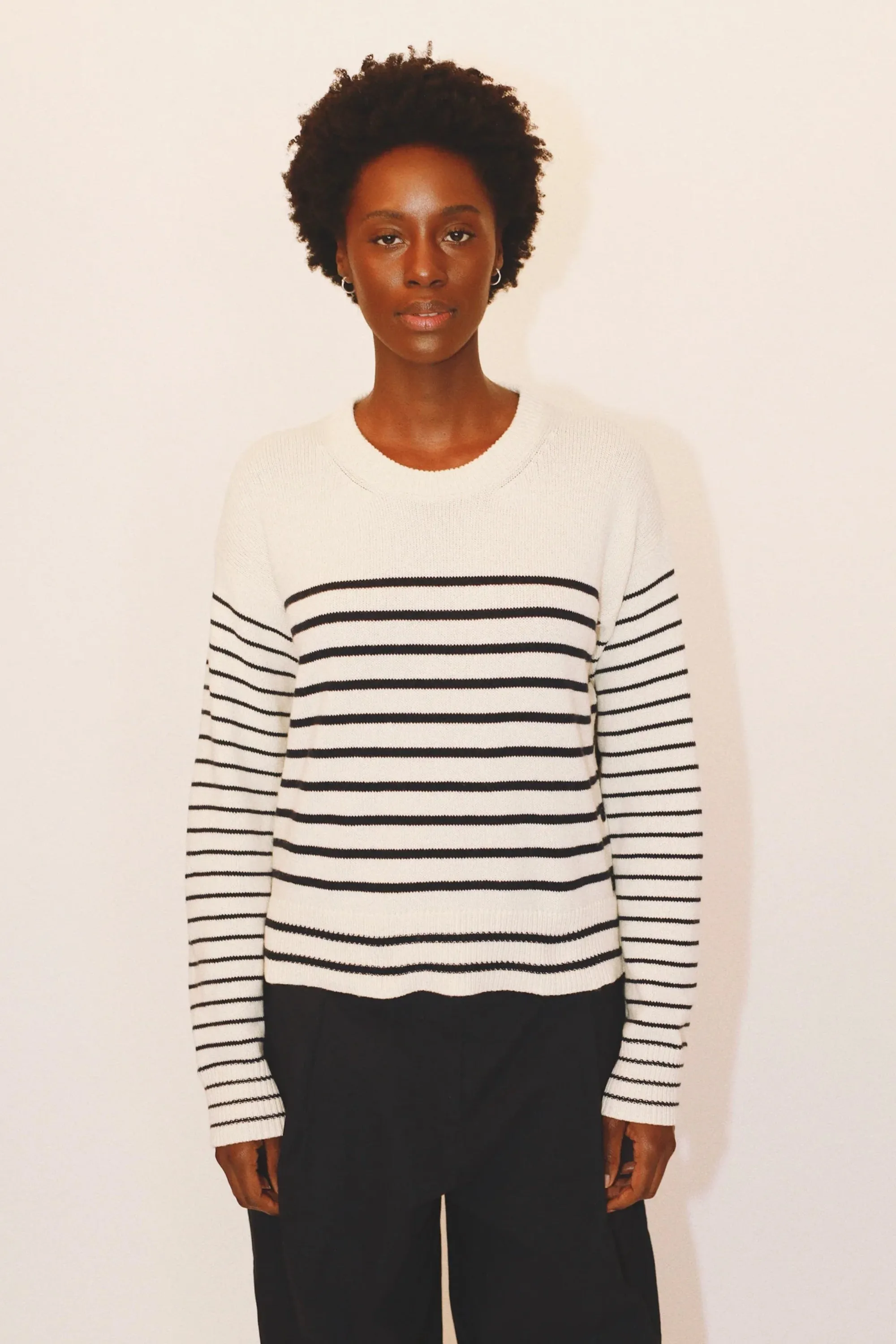NIC STRIPED SWEATER - CREAM