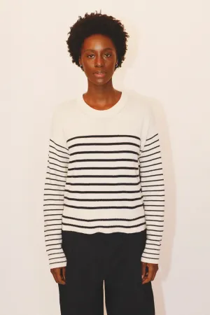 NIC STRIPED SWEATER - CREAM
