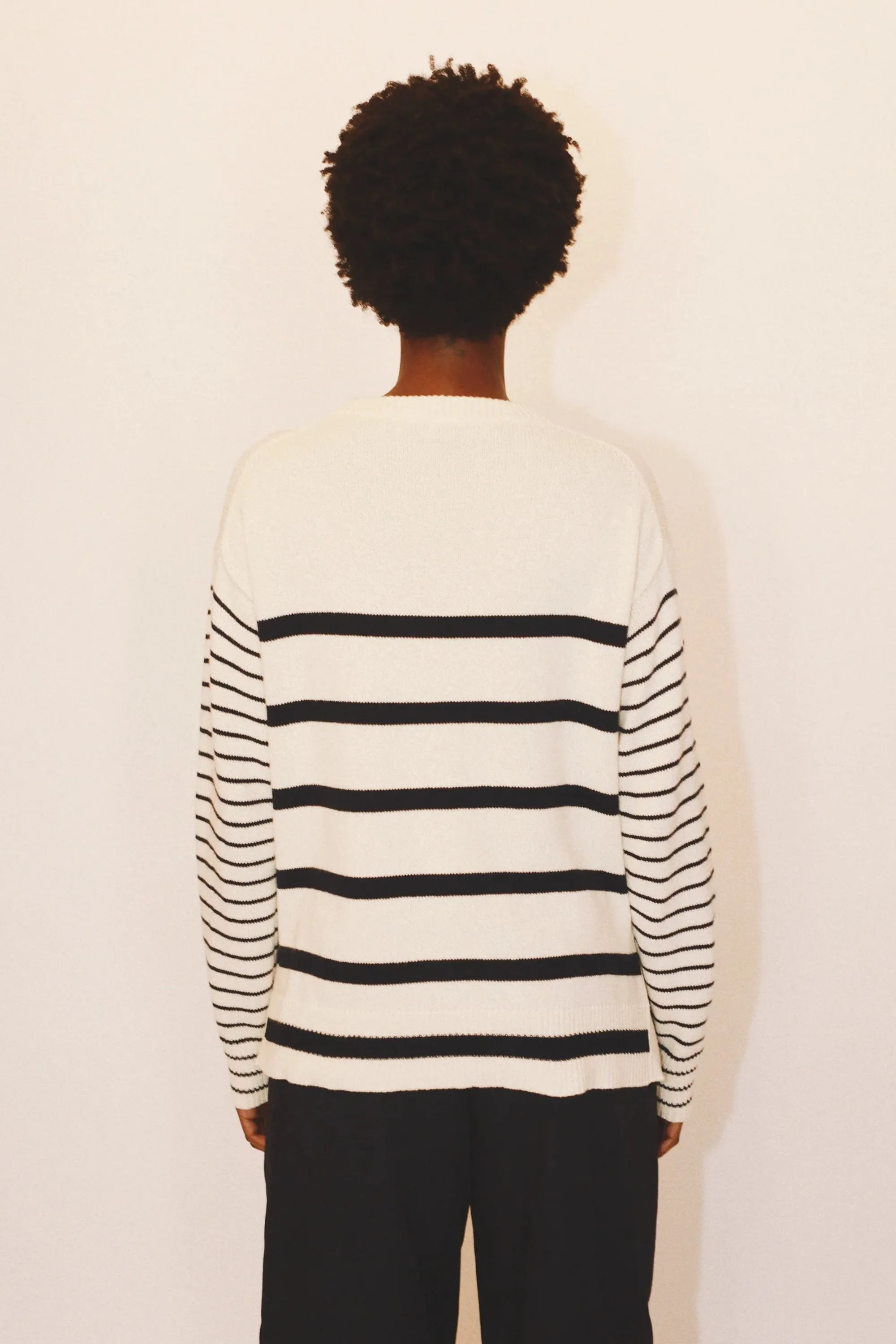 NIC STRIPED SWEATER - CREAM