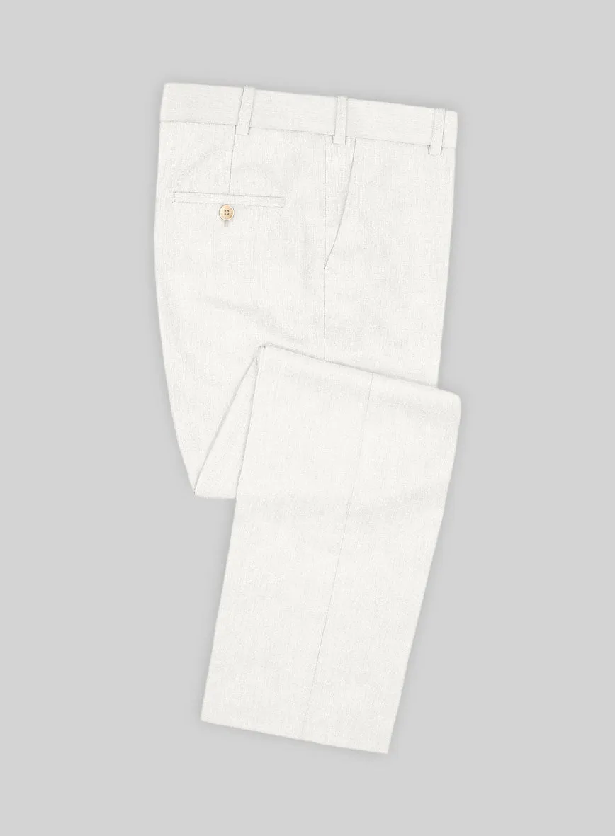 Noble Ivory Wool Silk Linen Pants