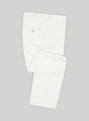 Noble Ivory Wool Silk Linen Pants