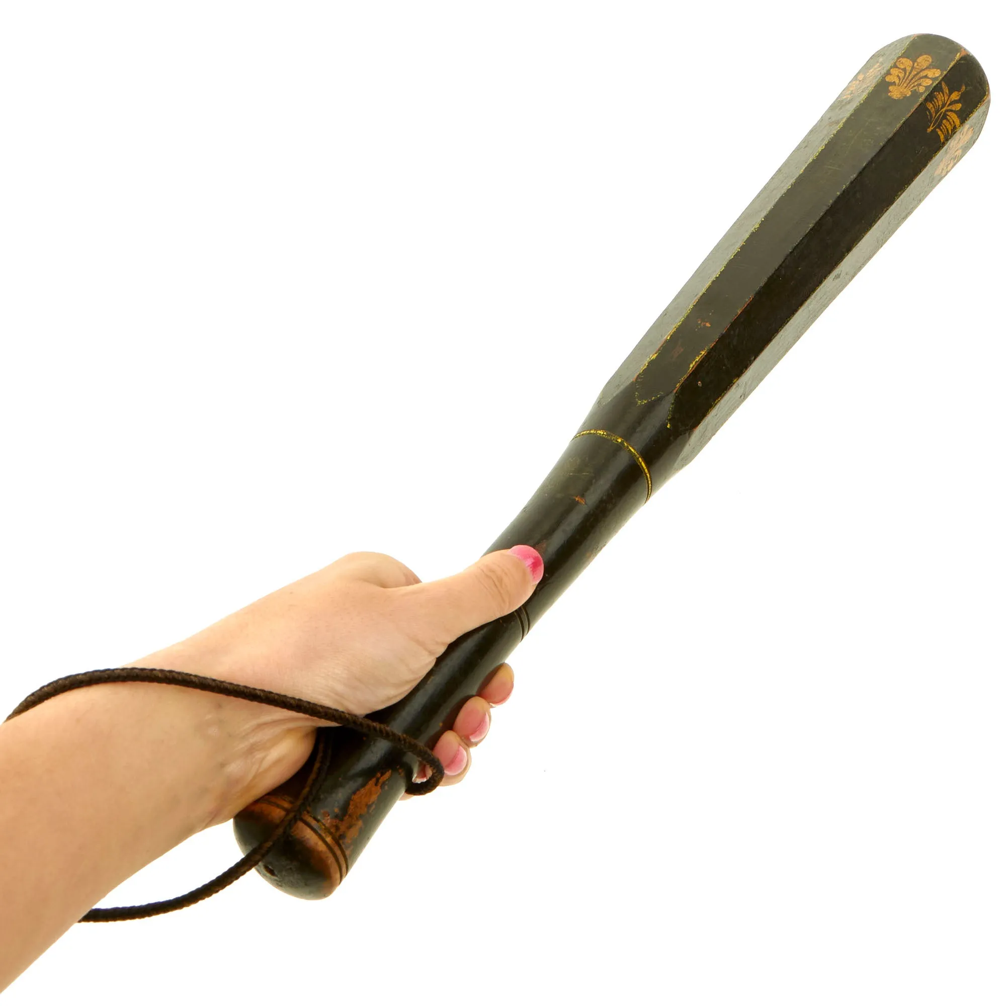 Original British Victorian Painted Octagonal Bobby Police Truncheon c.1870