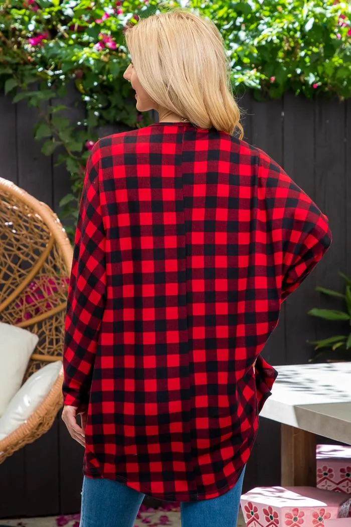 Plaid Front Pocket Cardigan