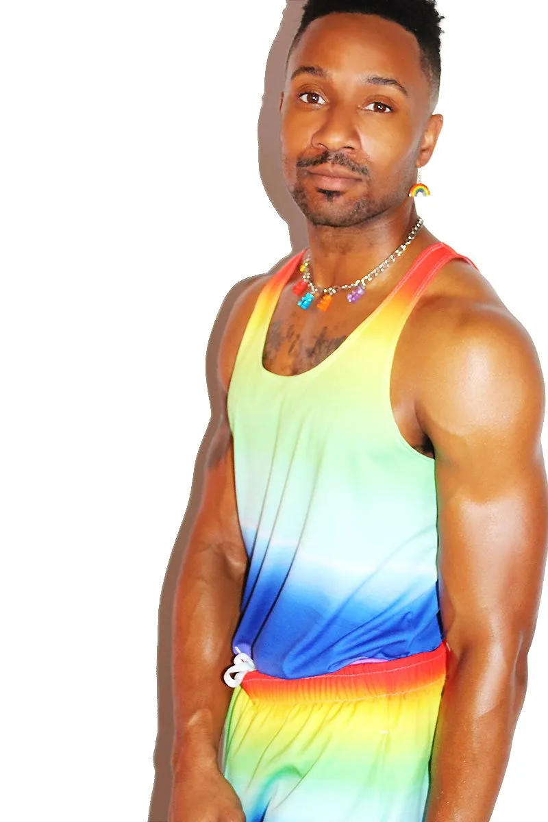 Rainbow Ombre Racerback Tank-Multi