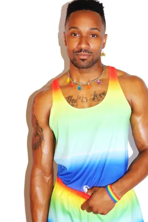 Rainbow Ombre Racerback Tank-Multi