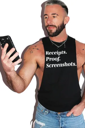 Receipts. Proof. Screenshots. Low Arm Shredder Tank-Black