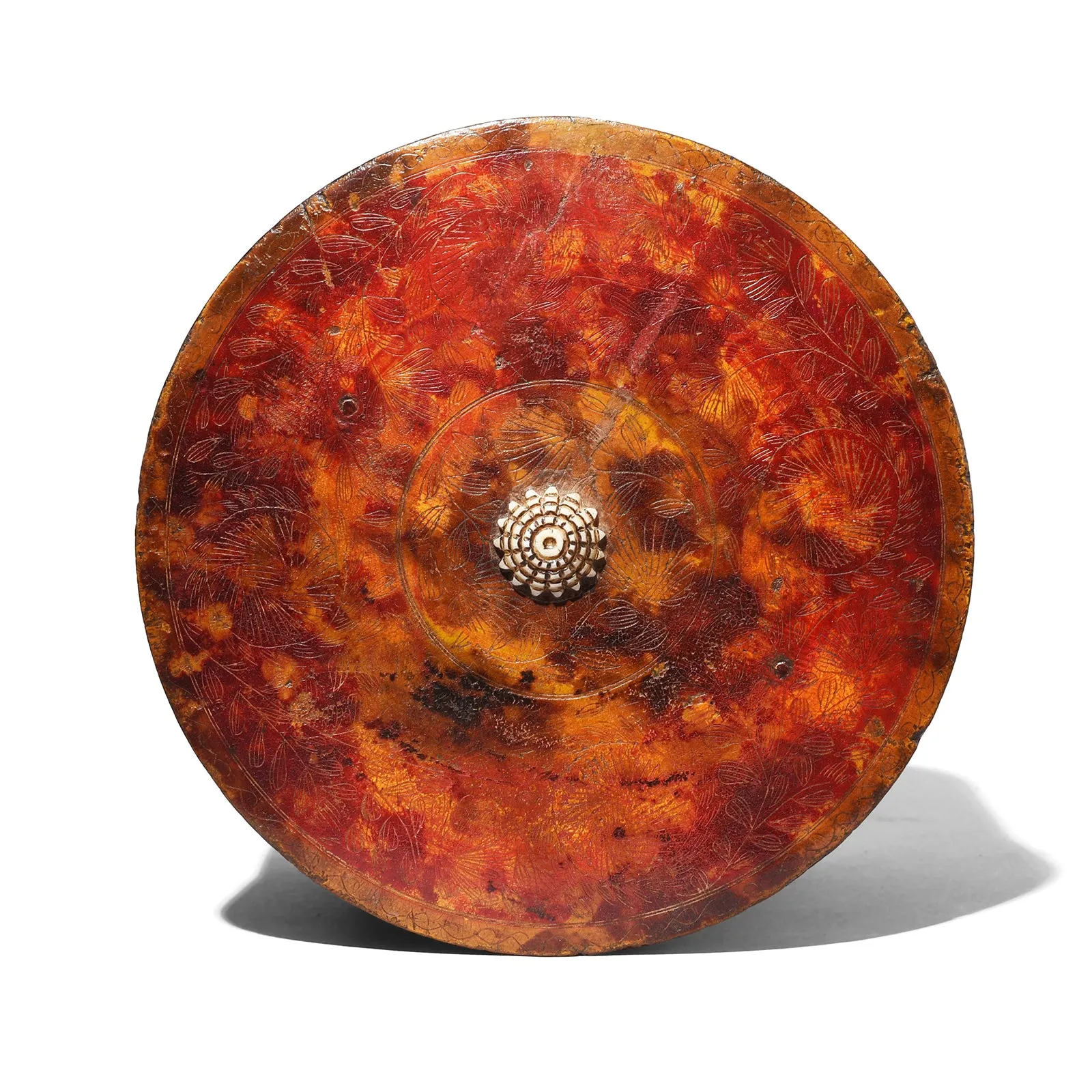 Regency Style Red Lacquer Pot From Rajasthan - 19th Century